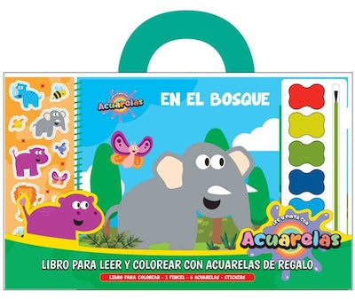 En el bosque (Libro para colorear, incluye acuarelas)