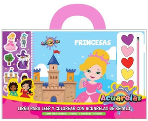 Princesas (Libro para colorear, incluye acuarelas)